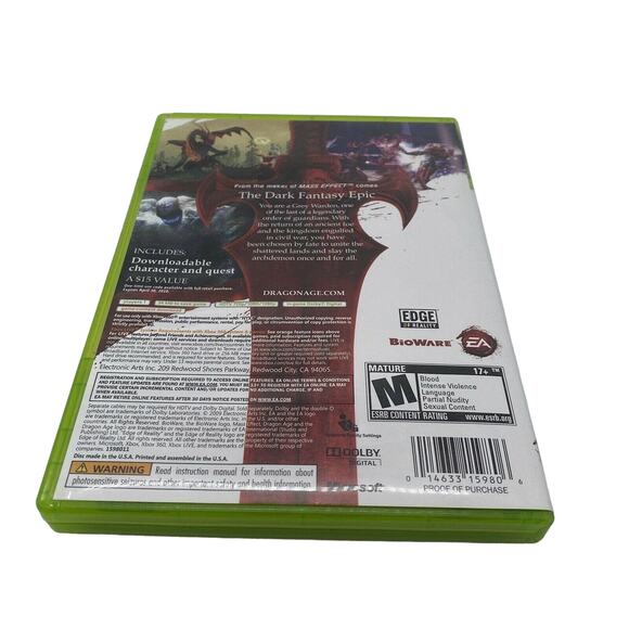Dragon Age: Origins (Microsoft Xbox 360, 2009) Condition is Very Good. - Picture 2 of 3